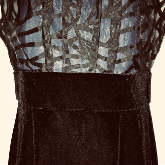 I N Studio Sheer Top Velvet Skirt Dress 6 - Picture 7 of 8